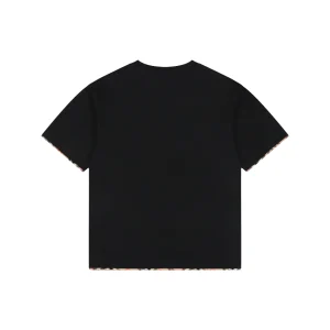 Burberry Check Trim Equestrian Knight Embroidered T-Shirt Black Back view