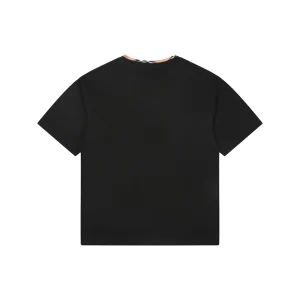 Burberry Check Trim Pocket Embroidered Horse Logo T-Shirt Black Back view