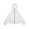 BBry Check Zip Lightweight Hooded Jacket (White/Black)
