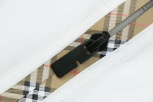 Burberry Check Zip Lightweight Hooded Jacket White Zipper puller