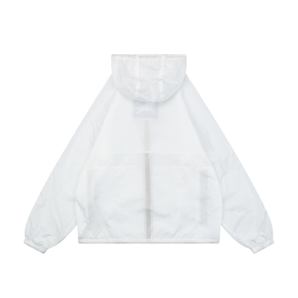 Burberry Check Zip Lightweight Hooded Jacket White Back view