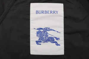 Burberry Check Zip Lightweight Hooded Jacket Black Brand label