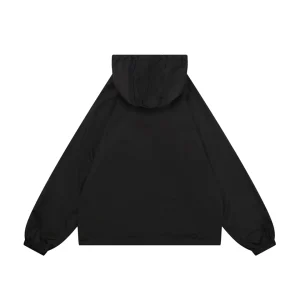 Burberry Check Zip Lightweight Hooded Jacket Black Back view