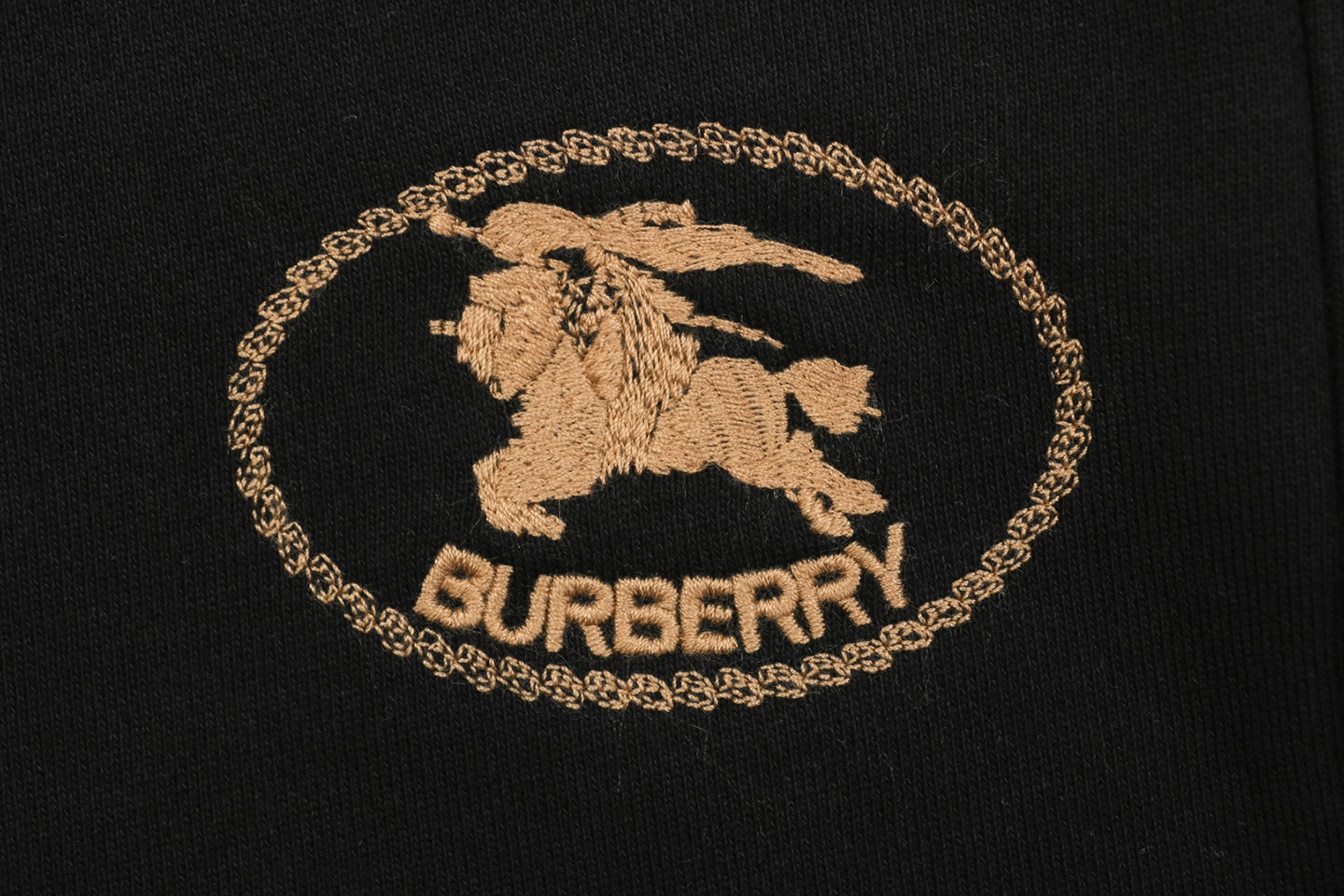 Burberry Equestrian Knight Embroidered Drawstring Shorts Black Brand