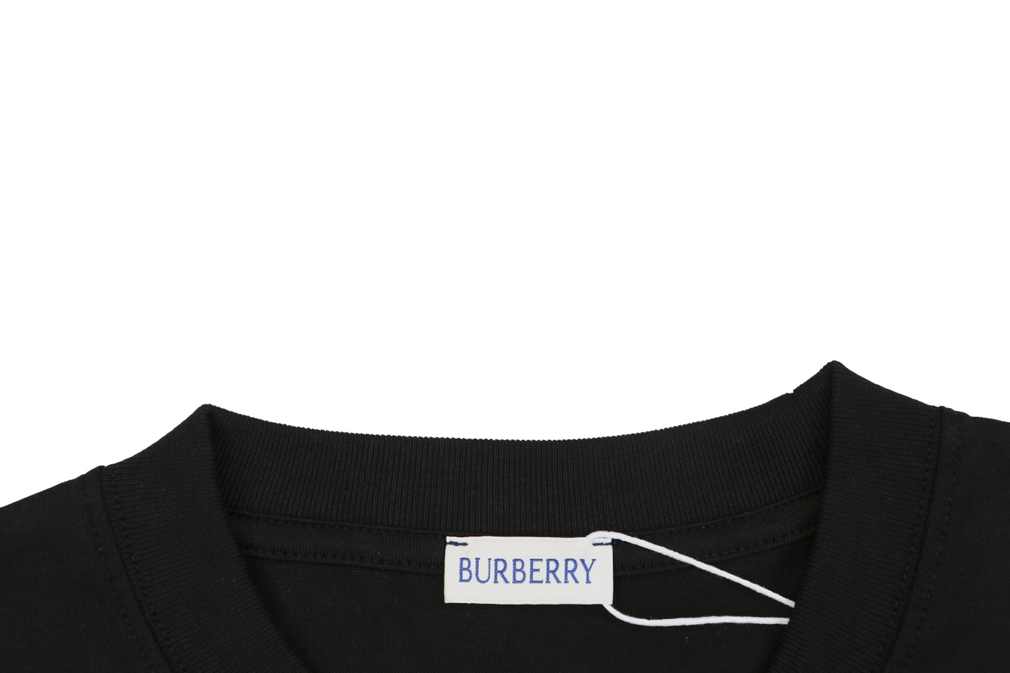 Burberry Equestrian Knight Plaid Pocket T-Shirt Black Collar