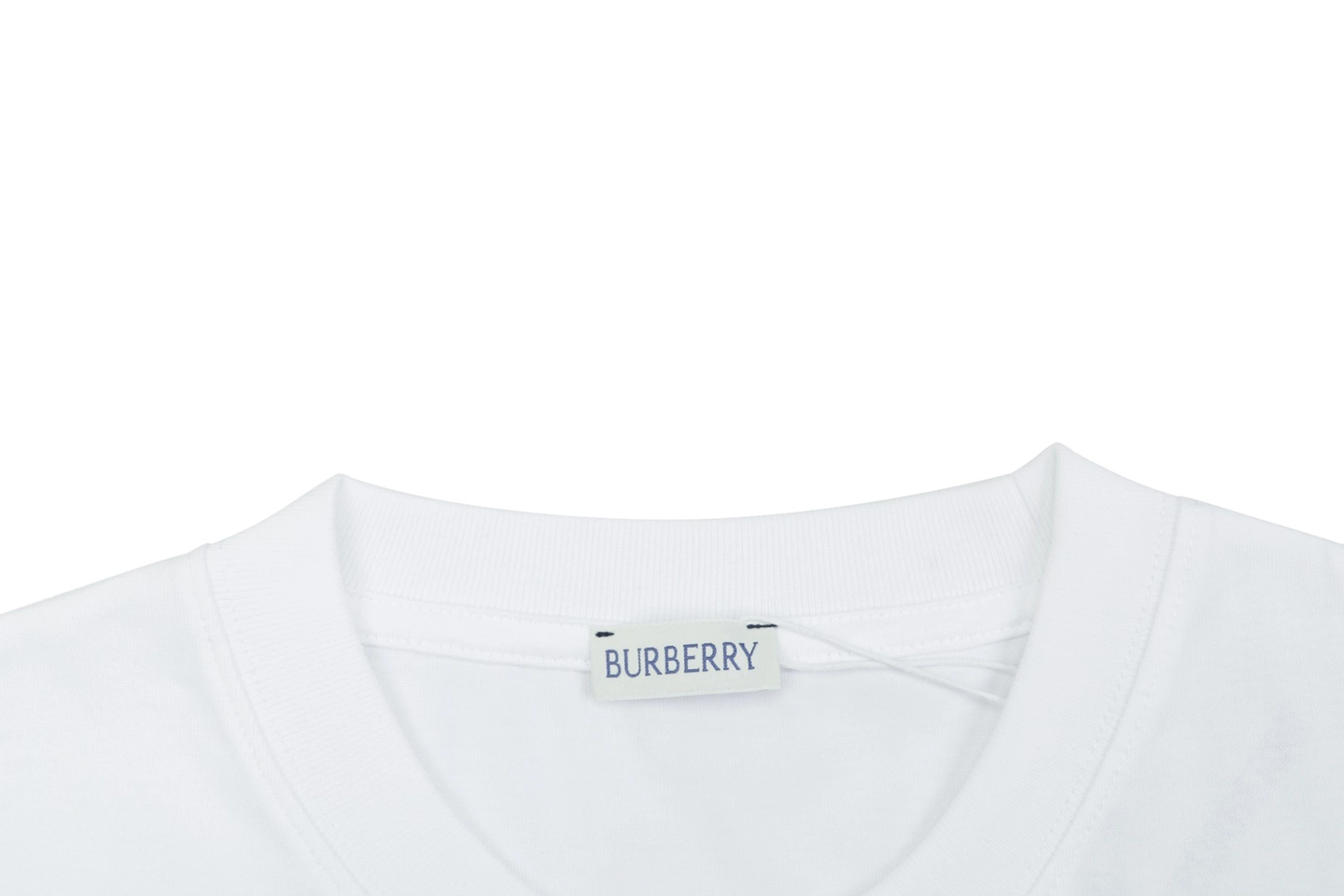 Burberry Equestrian Knight Plaid Pocket T-Shirt White Collar