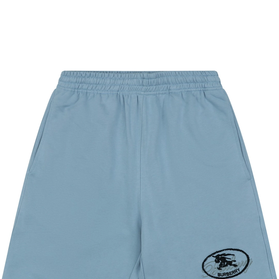 Burberry Equestrian Knight Signature Embroidered Shorts Blue