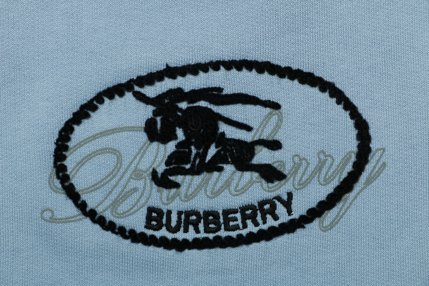 Burberry Equestrian Knight Signature Embroidered Shorts Blue Brand