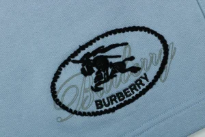 Burberry Equestrian Knight Signature Embroidered Shorts Blue Brand