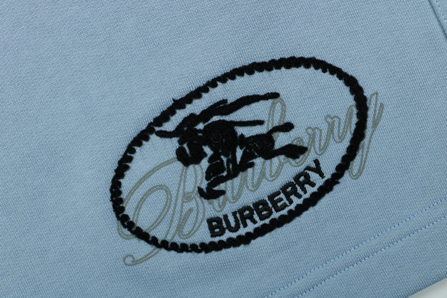 Burberry Equestrian Knight Signature Embroidered Shorts Blue Brand