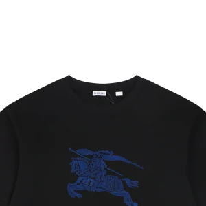 Burberry Equestrian Knight Toothbrush Embroidery T-Shirt Black