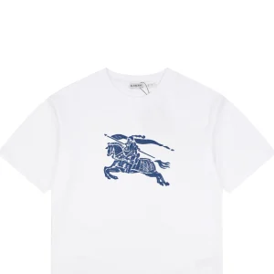 Burberry Equestrian Knight Toothbrush Embroidery T-Shirt White