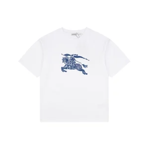 Burberry Equestrian Knight Toothbrush Embroidery T-Shirt White Front view