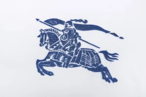 Burberry Equestrian Knight Toothbrush Embroidery T-Shirt White Front Print