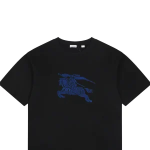 Burberry Equestrian Knight Toothbrush Embroidery T-Shirt Black