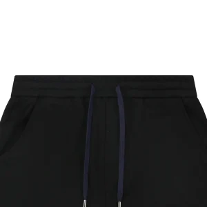 Burberry Half Knight Embroidered Cotton Shorts Black