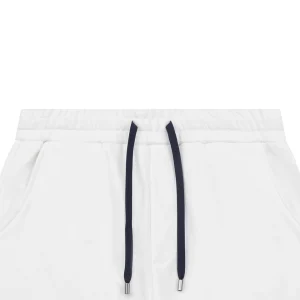 Burberry Half Knight Embroidered Cotton Shorts White