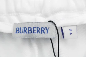 Burberry Half Knight Embroidered Cotton Shorts White Brand label