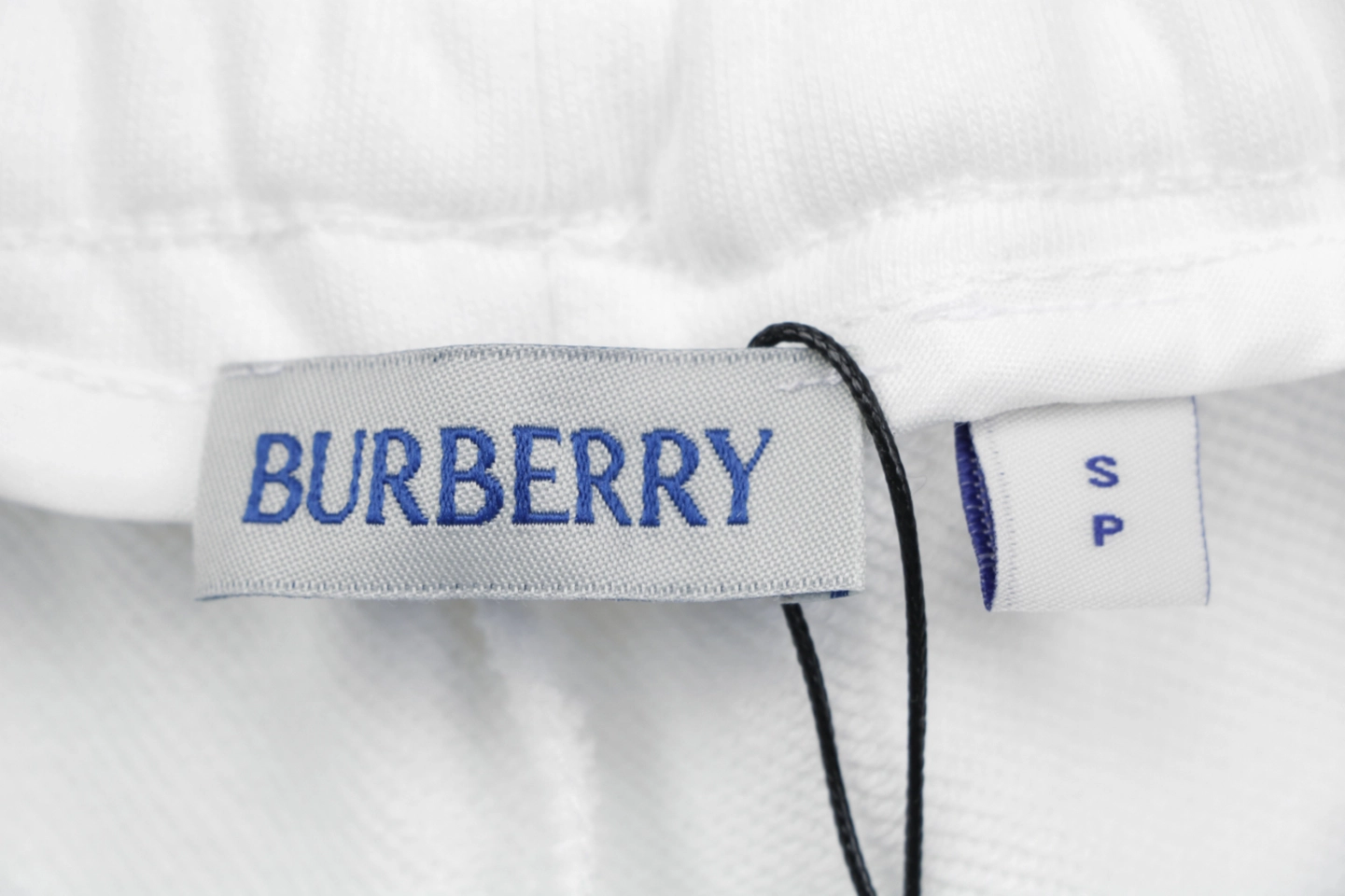 Burberry Half Knight Embroidered Cotton Shorts White Brand label