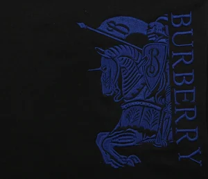 Burberry Half Knight Embroidered Cotton Shorts Black