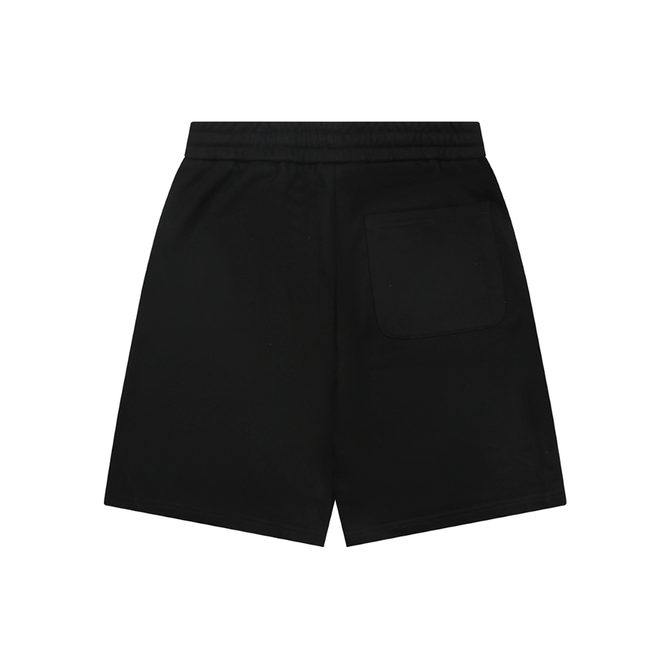 Burberry Half Knight Embroidered Cotton Shorts Black Back view