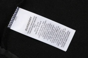 Burberry Half Knight Embroidered Cotton Shorts Black Wash label