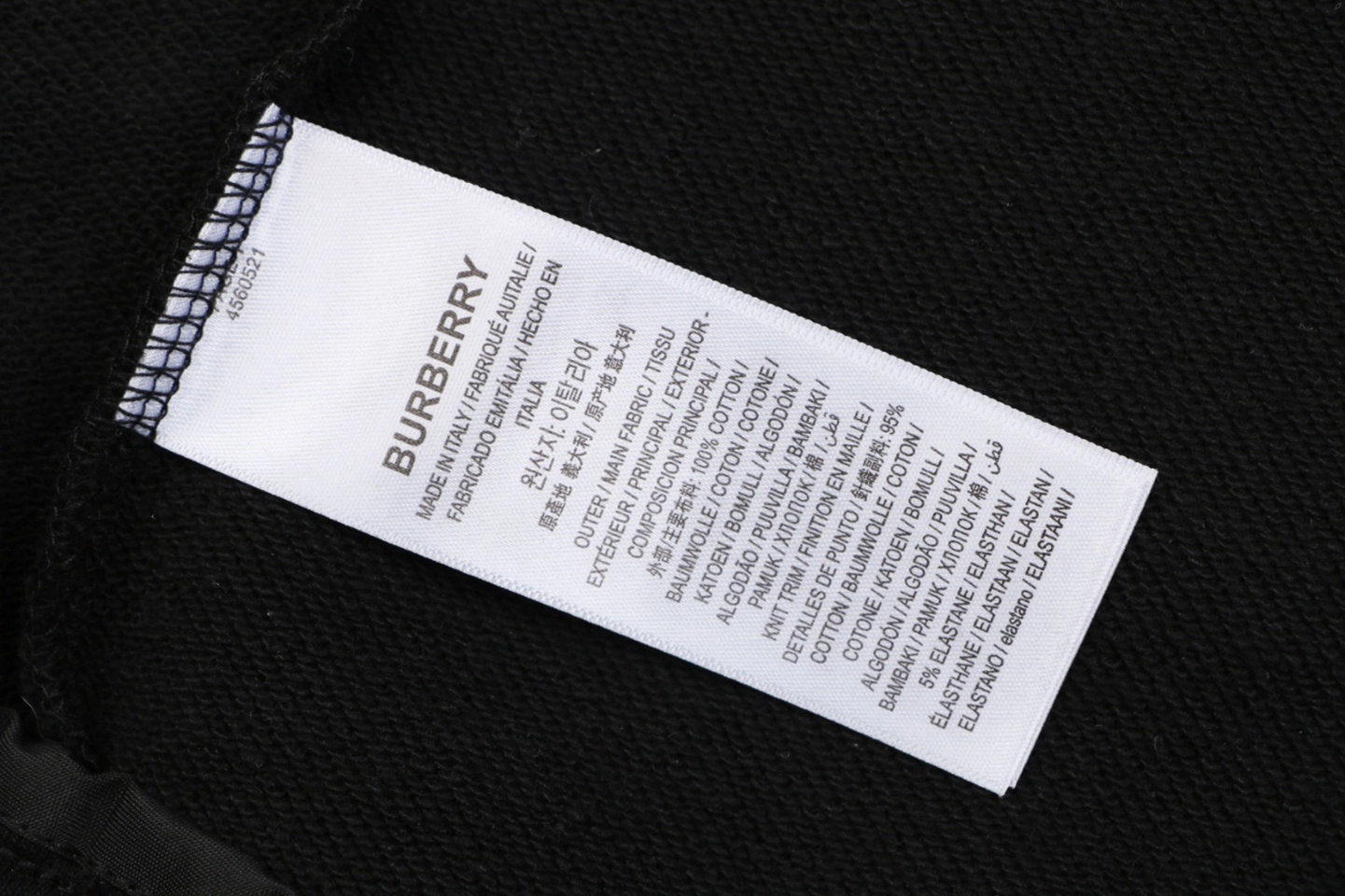 Burberry Half Knight Embroidered Cotton Shorts Black Wash label