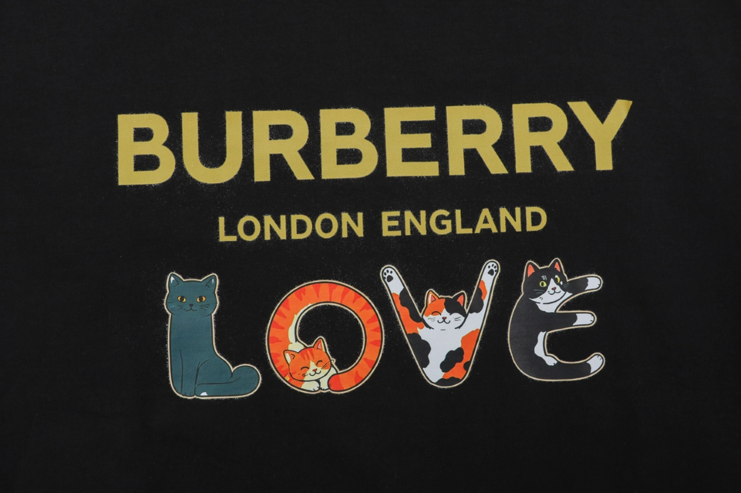 Burberry LOVE Cat Graphic T-Shirt Front Print