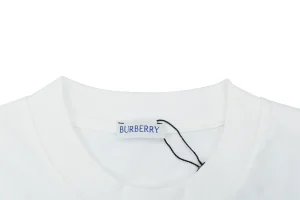 Burberry Phantom Equestrian Knight Logo Print T-Shirt White Collar