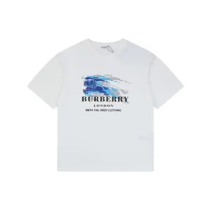 Burberry Phantom Equestrian Knight Logo Print T-Shirt White Front view