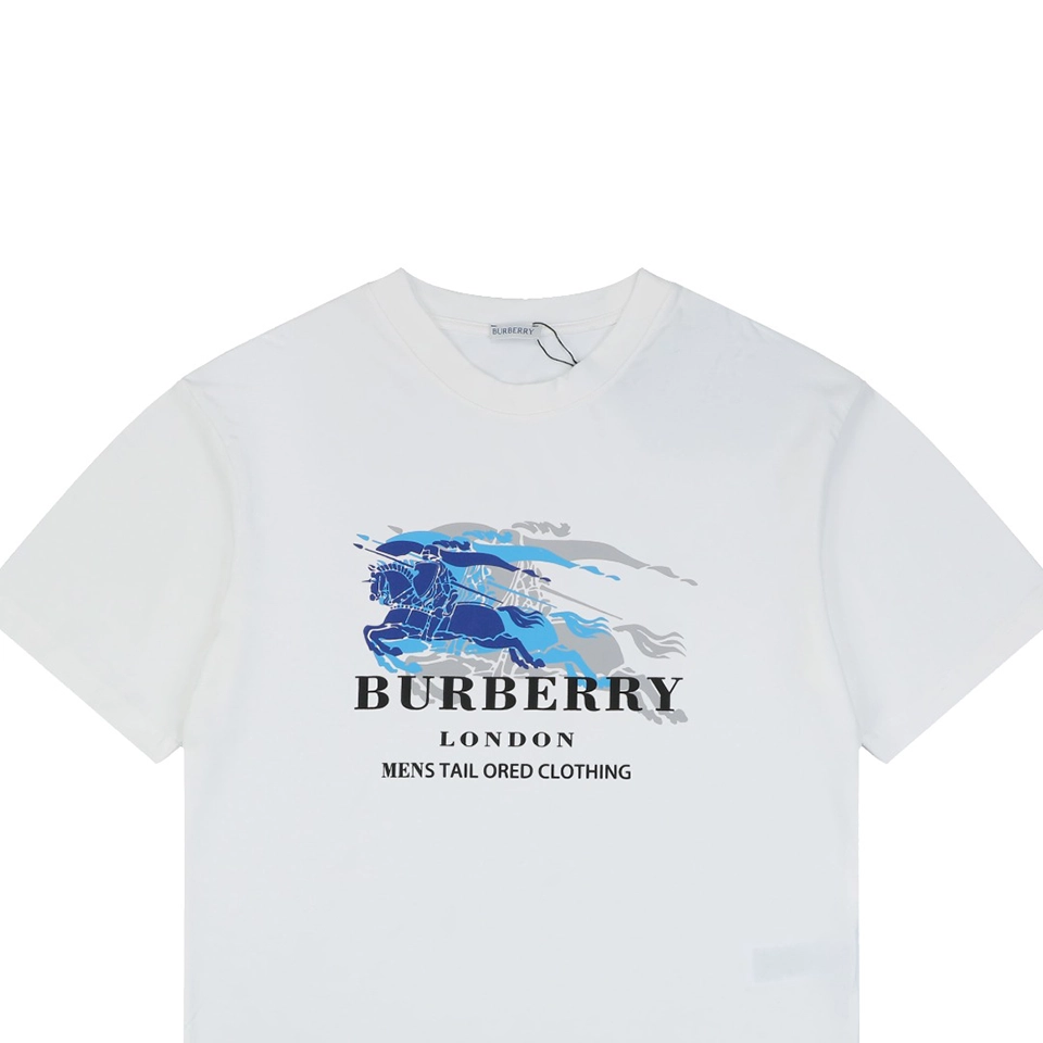 Burberry Phantom Equestrian Knight Logo Print T-Shirt White