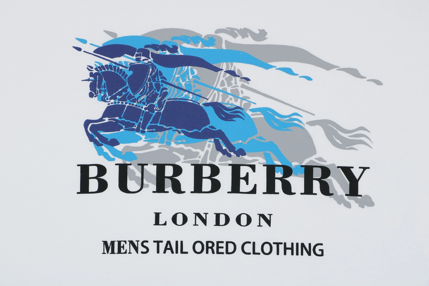 Burberry Phantom Equestrian Knight Logo Print T-Shirt White Front Print