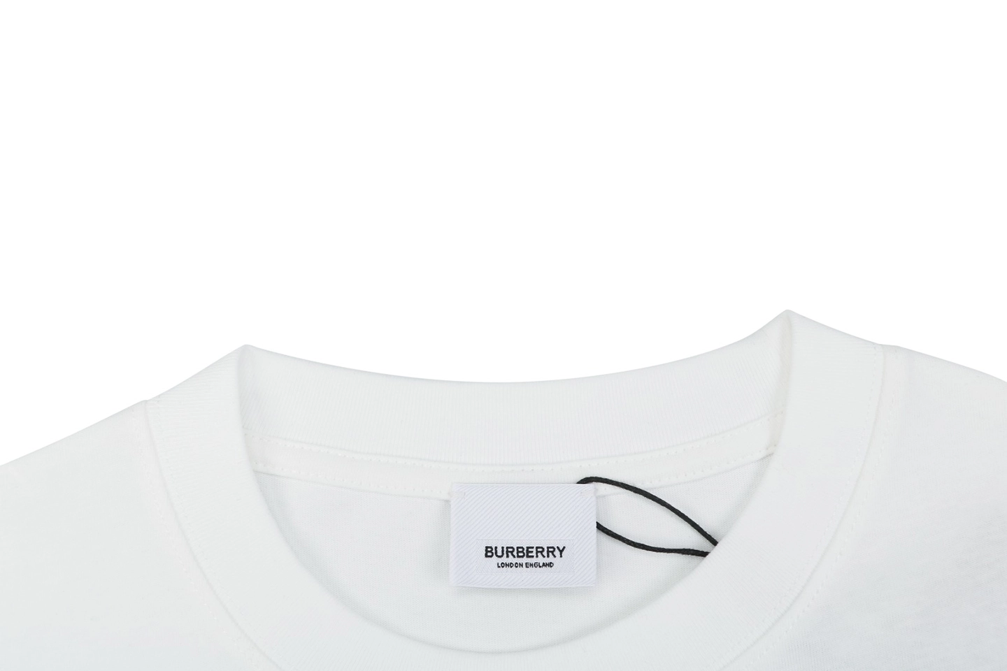 Burberry Phantom Logo Print T-Shirt White Collar