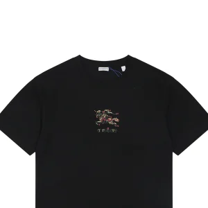 Burberry Rose Knight Embroidered T-Shirt Black
