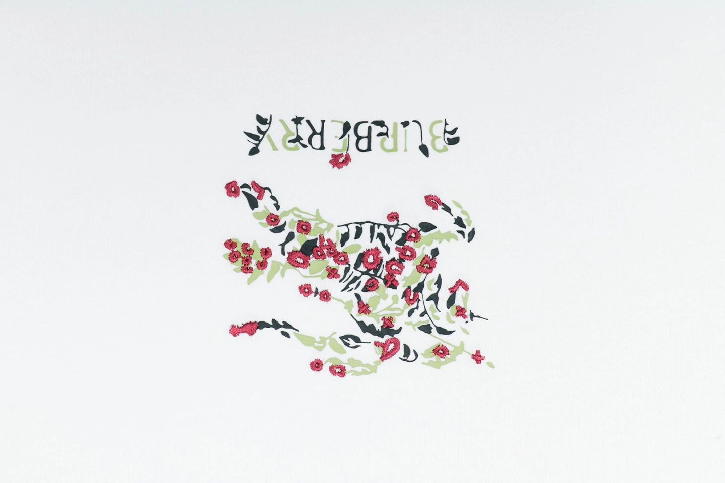 Burberry Rose Knight Embroidered T-Shirt White Front Print