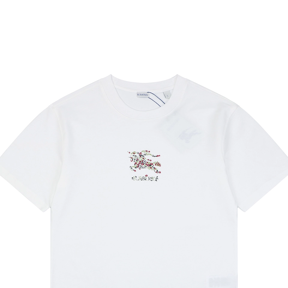 Burberry Rose Knight Embroidered T-Shirt White