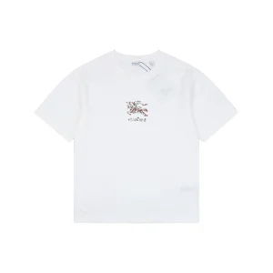 Burberry Rose Knight Embroidered T-Shirt White Front view