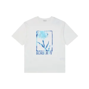 Burberry Thistle Logo Print T-Shirt White Front view