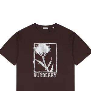 Burberry Thistle Logo Print T-Shirt Brown