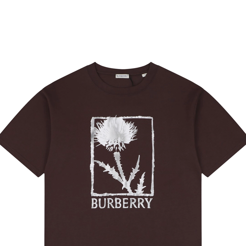 Burberry Thistle Logo Print T-Shirt Brown