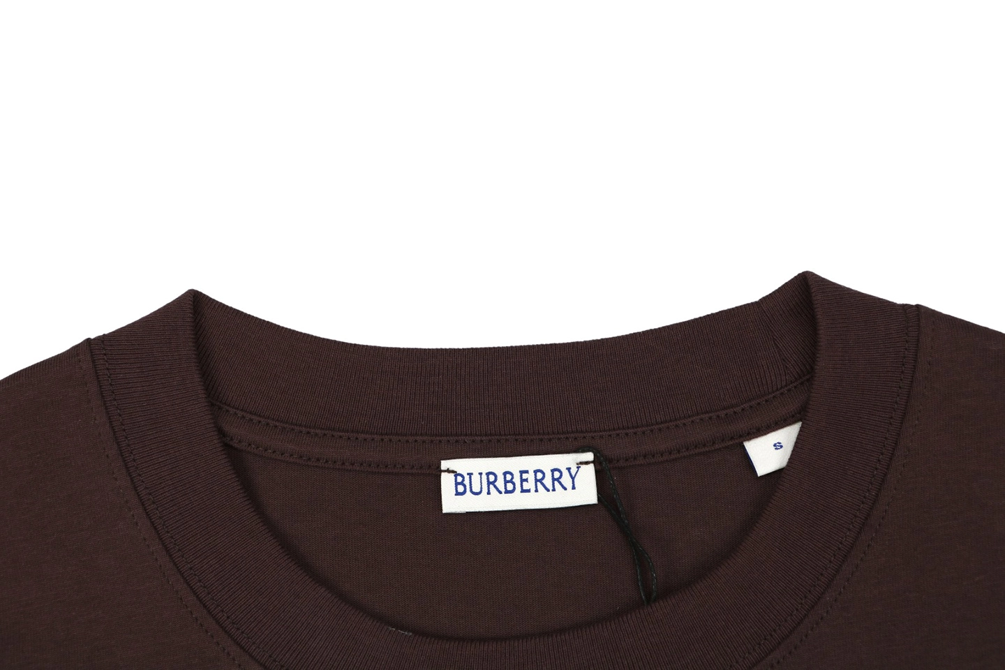 Burberry Thistle Logo Print T-Shirt Brown Collar