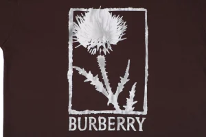 Burberry Thistle Logo Print T-Shirt Brown Front Print