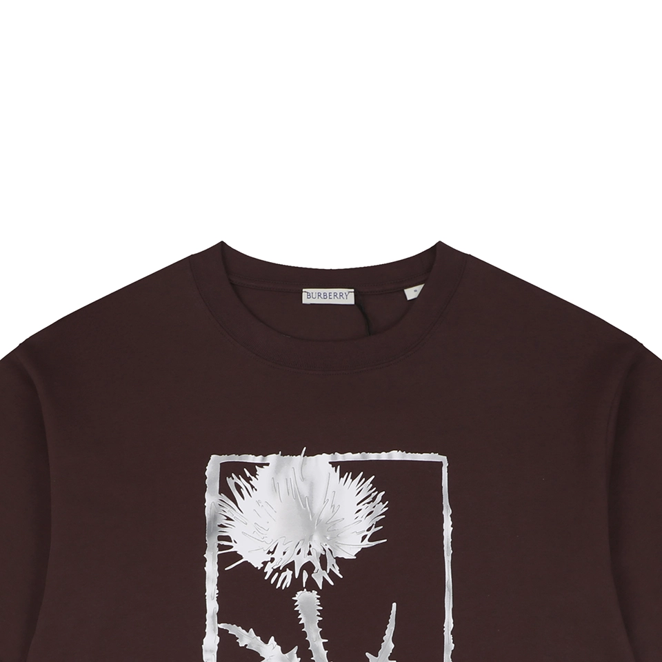 Burberry Thistle Logo Print T-Shirt Brown