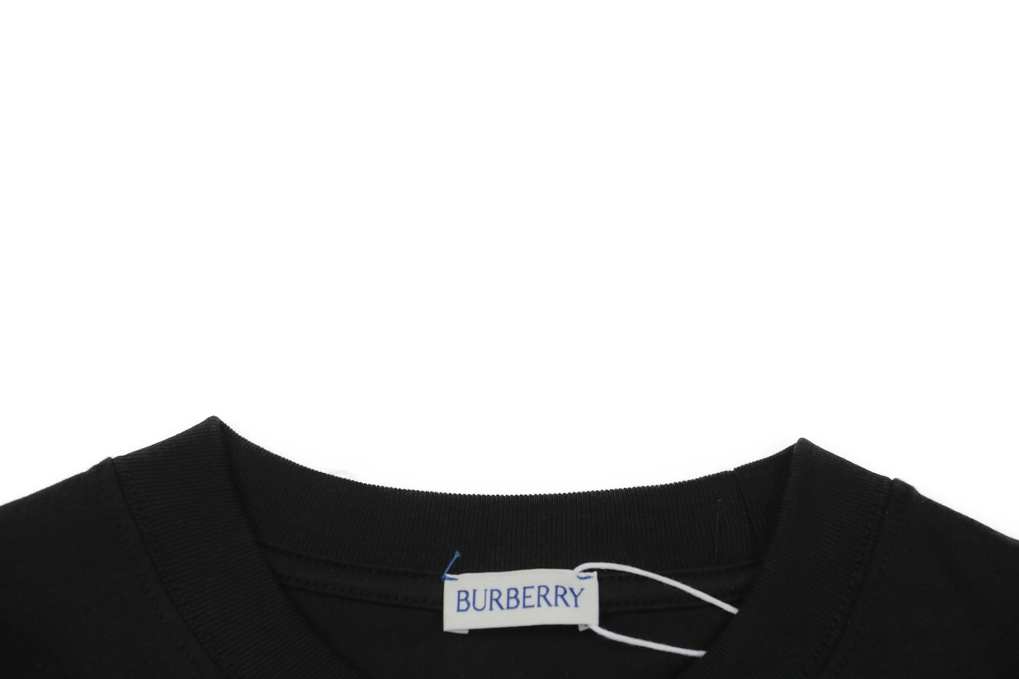 Burberry Thistle Logo Print T-Shirt Black Collar