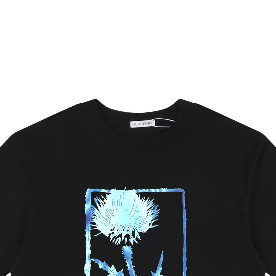 Burberry Thistle Logo Print T-Shirt Black