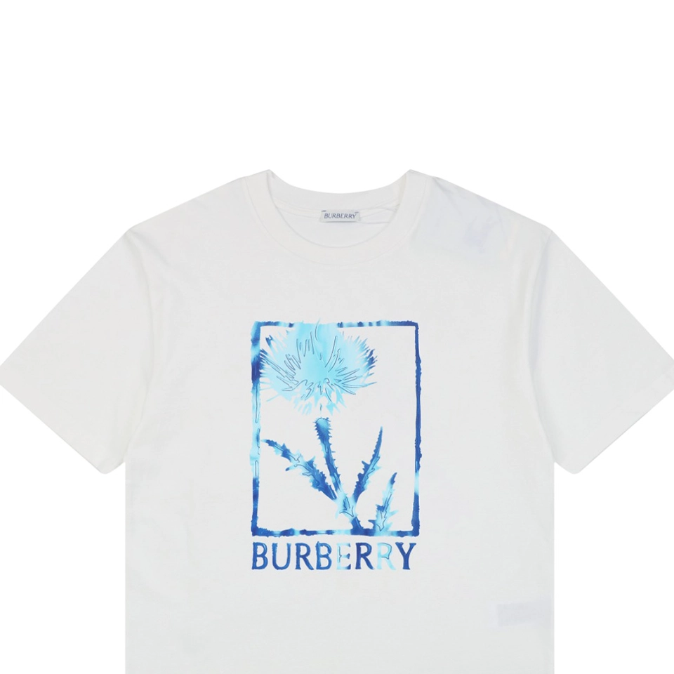 Burberry Thistle Logo Print T-Shirt White