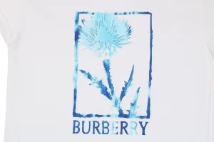 Burberry Thistle Logo Print T-Shirt White Front Print