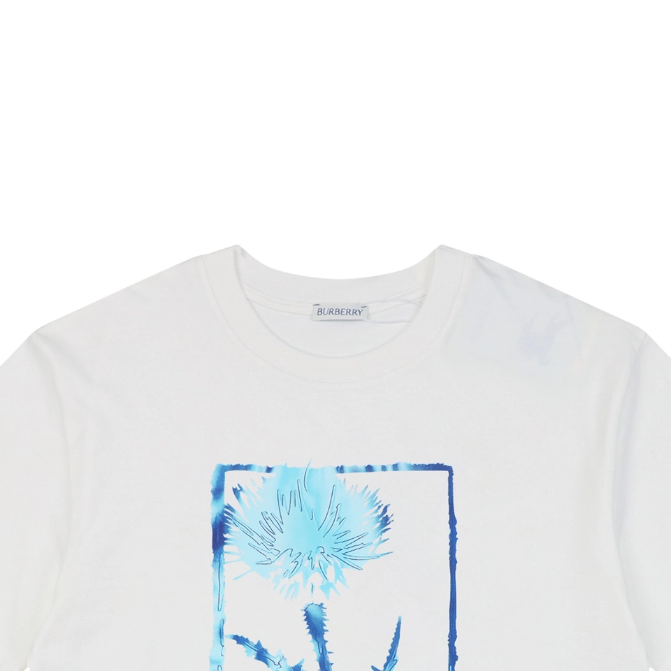 Burberry Thistle Logo Print T-Shirt White