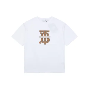 Burberry Vintage Check BT Logo T-Shirt White Front view