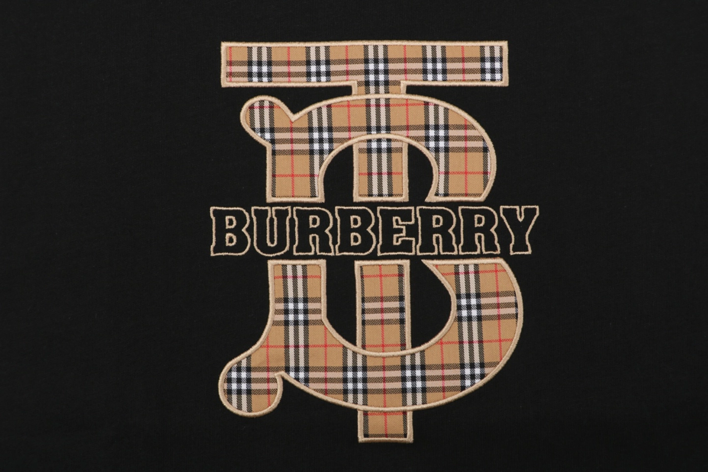 Burberry Vintage Check BT Logo T-Shirt Black Front Print
